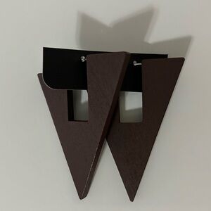 Wooden Triangle Earrings